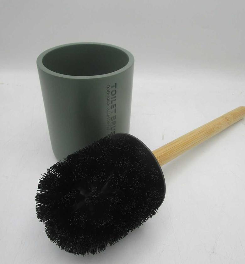 Toilet brush polyresin - persimmon/bamboo image