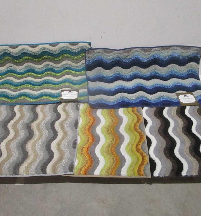 Bath mat 60x90 grey+yellow+blue+brown+green image