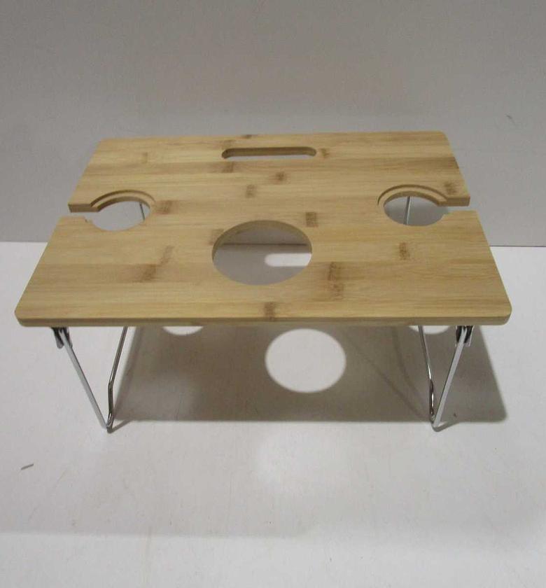 Foldable table for wine bamboo image