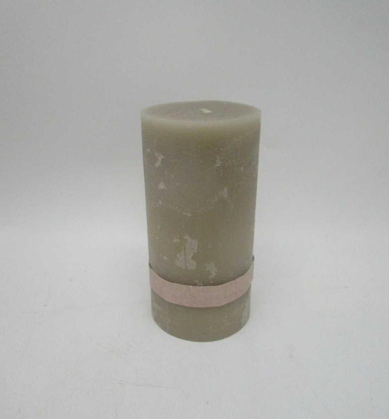 Candle pillar 7x14cm mid taupe image