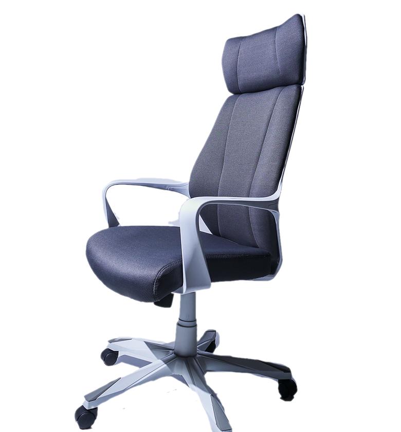 Grey white framed high back office chair image