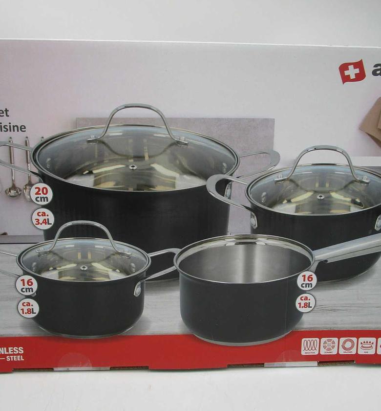 Cookware set matt black 7pc image