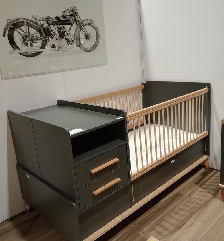 Loft baby bed attached dresser image