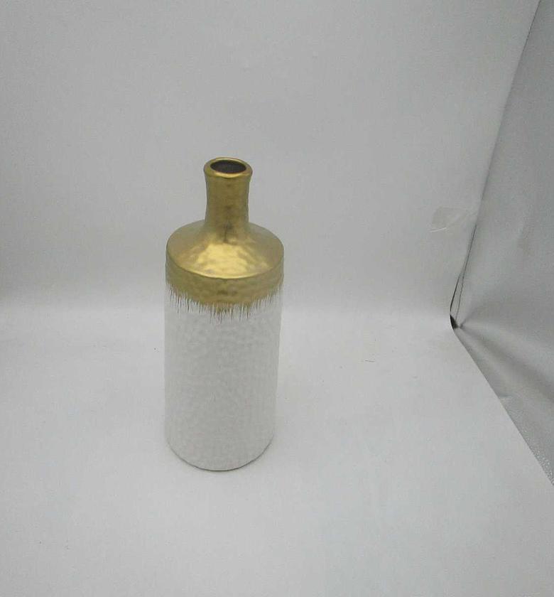 Vase ceramic white gold d image