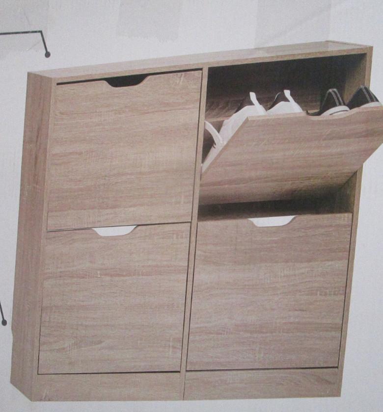 Wood shoe rack 4drw slm image