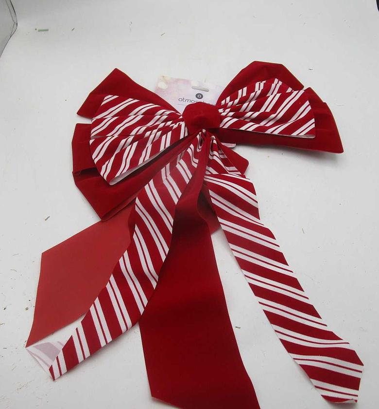 Christmas bow striped red image