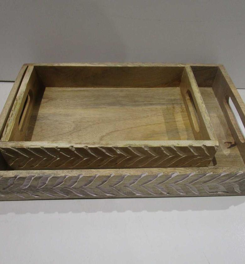 Serving tray 2pcs mango wood image