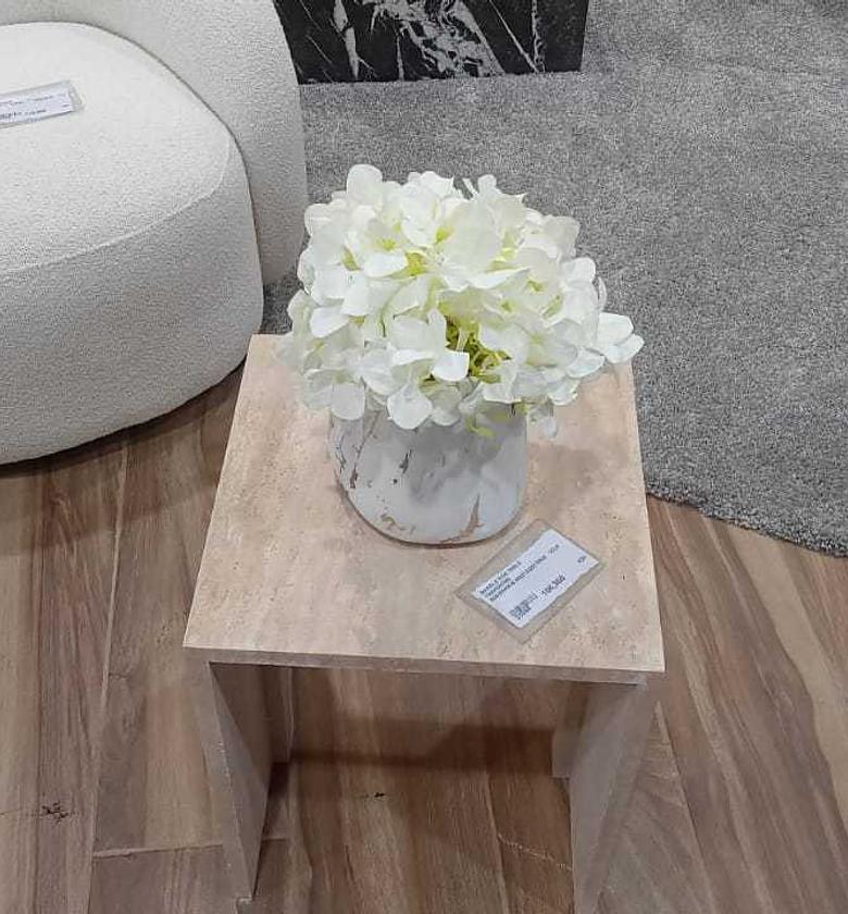 Marble side table travertine image