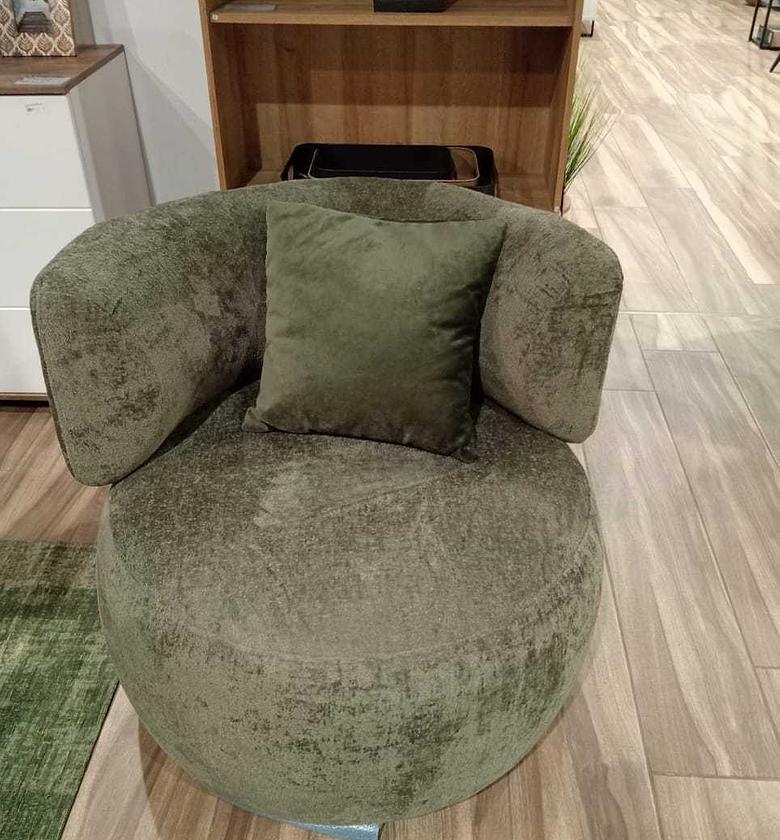 Swivel armchair olive green image