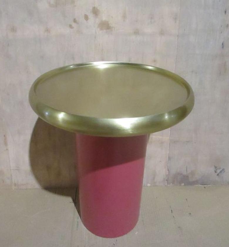 End table round golden top image