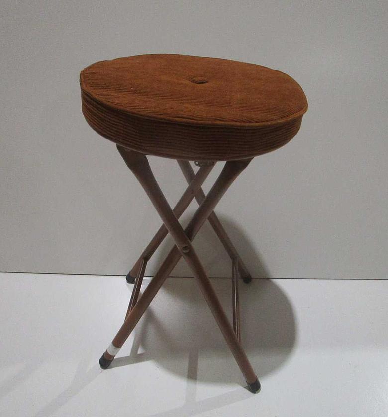 Folding stool ribcord cognac image