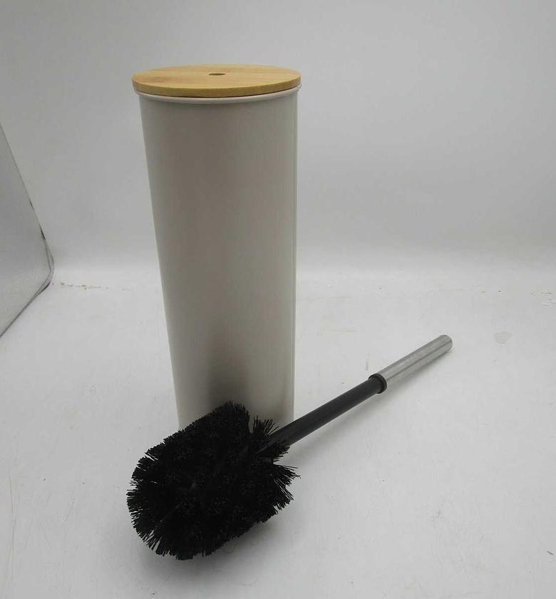 Toilet brush metal lid bamboo image