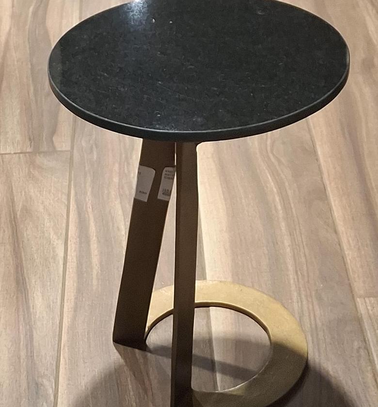 End table black marble top image