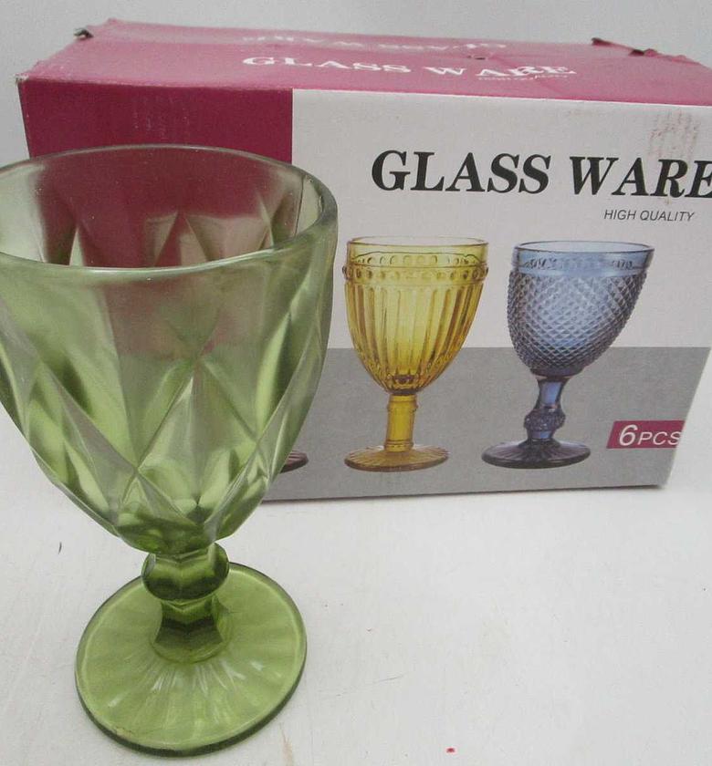 Glass cups green 300ml 9x17 image