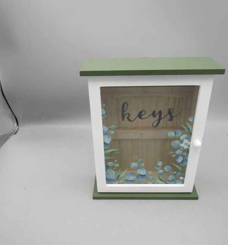 Key cabinet wood with glass image