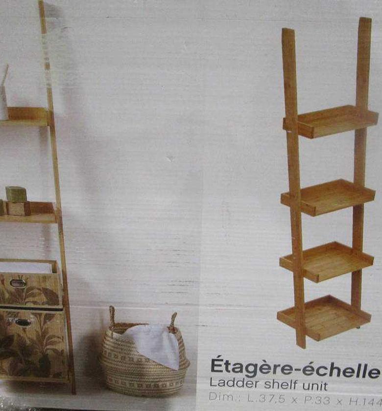 Shelf 4 level ladder bamboo image