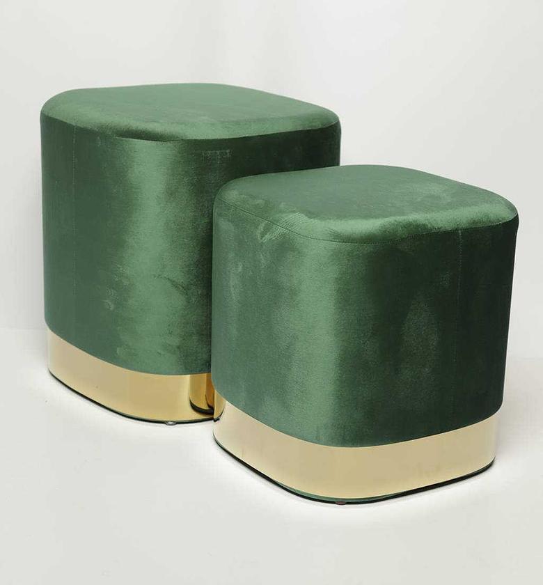 Set of 2 pouf, square 
go image