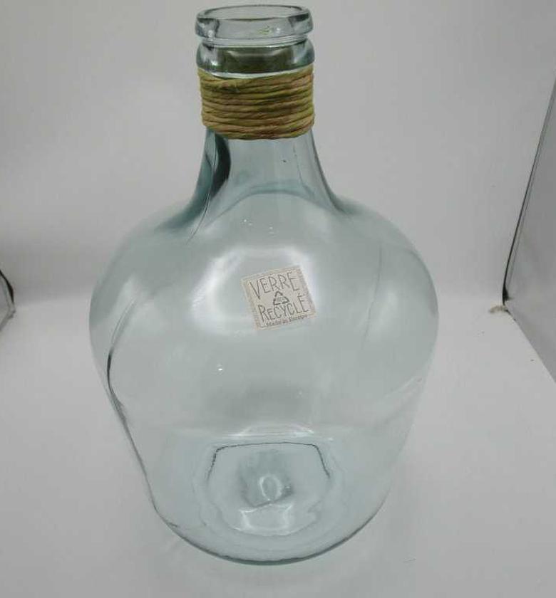 Bottle glass w rafia d27xh43 image