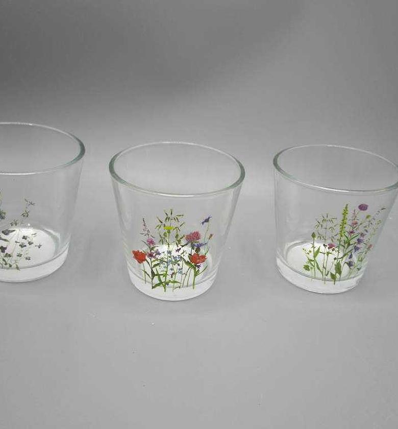 TEALIGHT HOLDER GLASS FLO image