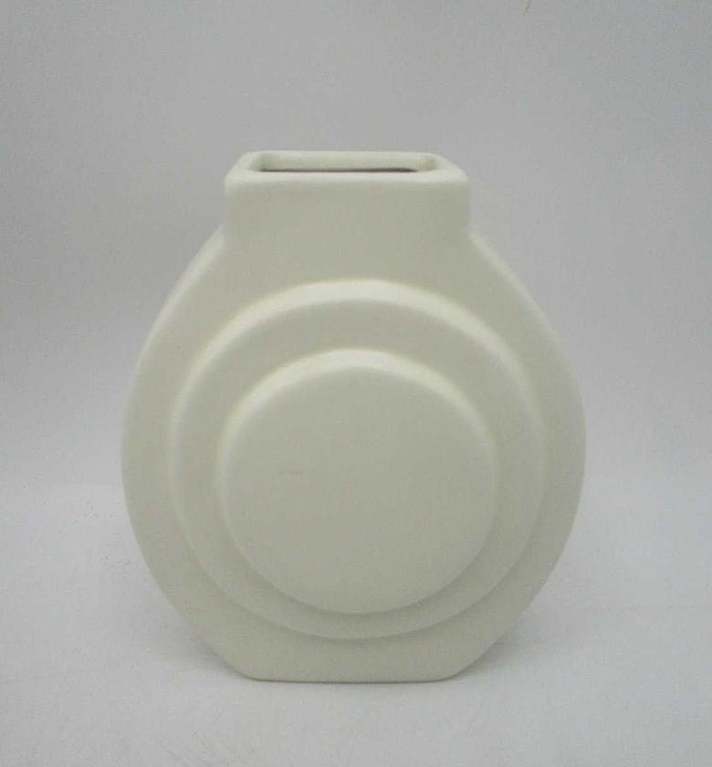 Vase 16cm round white casse image