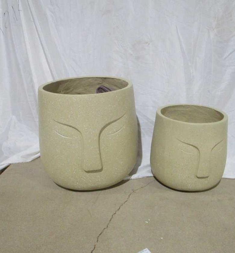 Flower pot set of 2 brown image