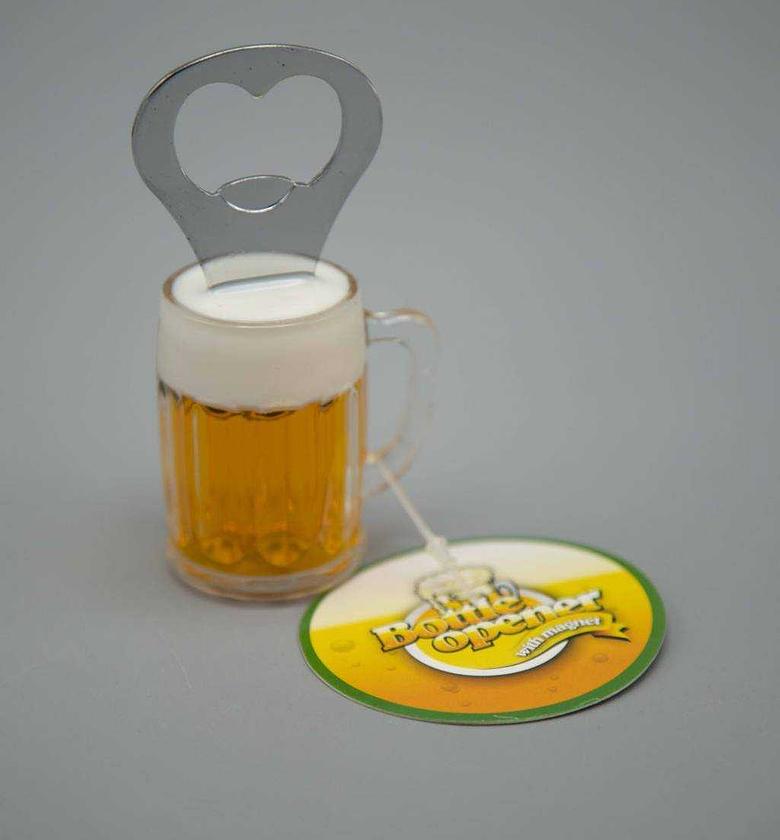 Bottle opener beer glass shape image