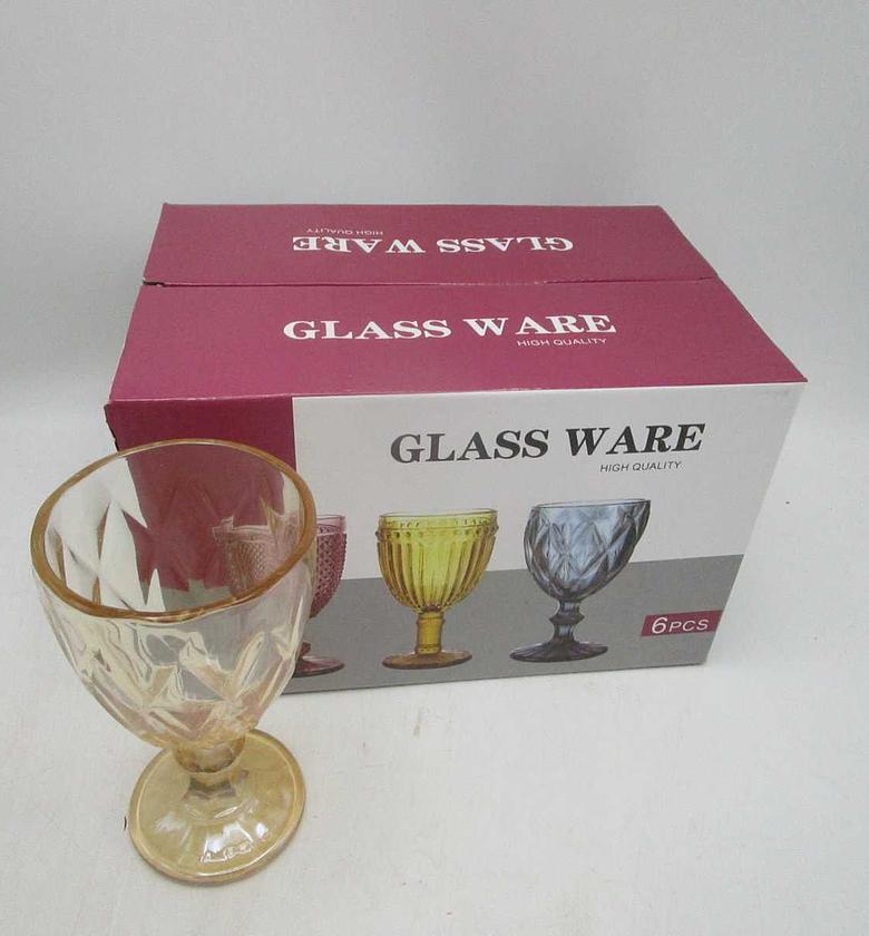 Glass cups gold 240ml 8x15 image