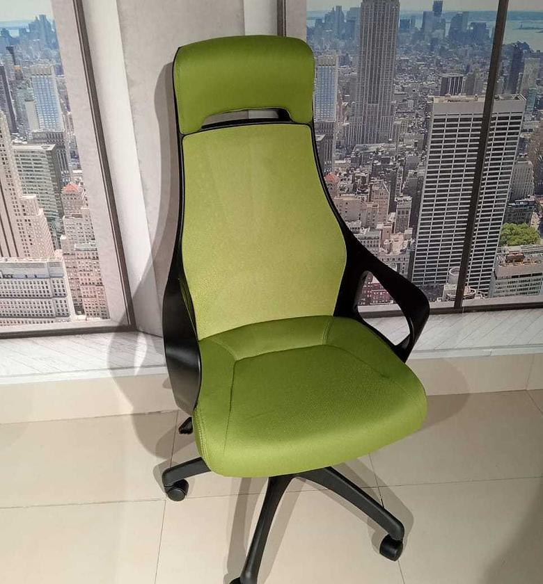 High back office chair green image