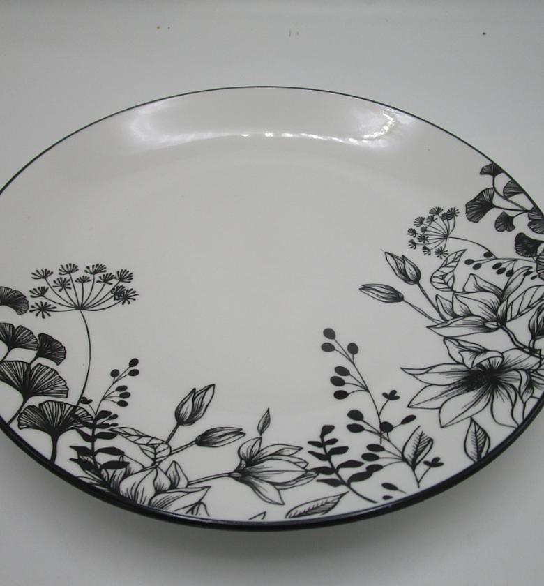 PLATE DINER WHITE FLORAL  image