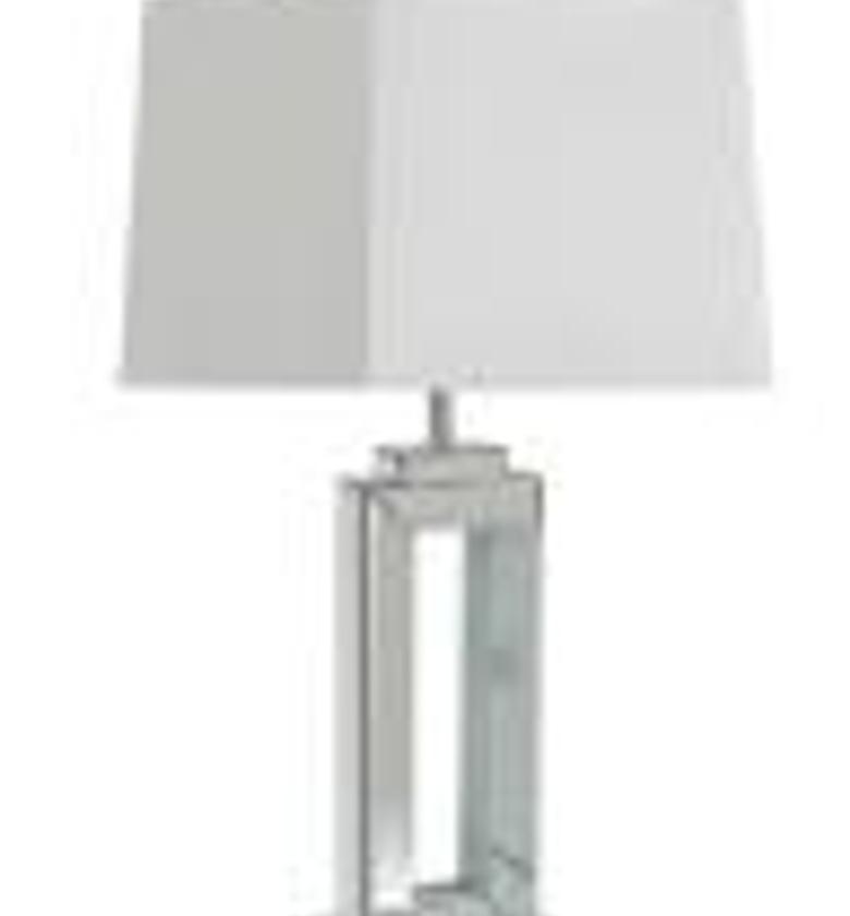 Table lamp with mirror and image