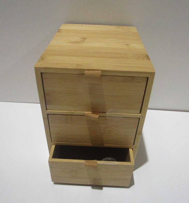 3 drawer bam leather box image