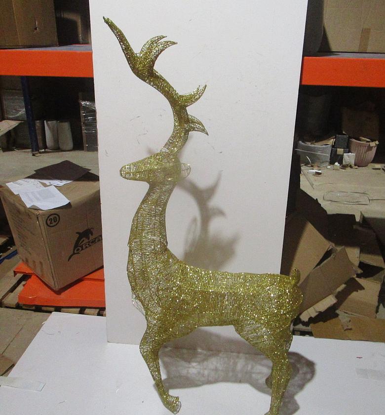 Xmas deco-deer metal gold image