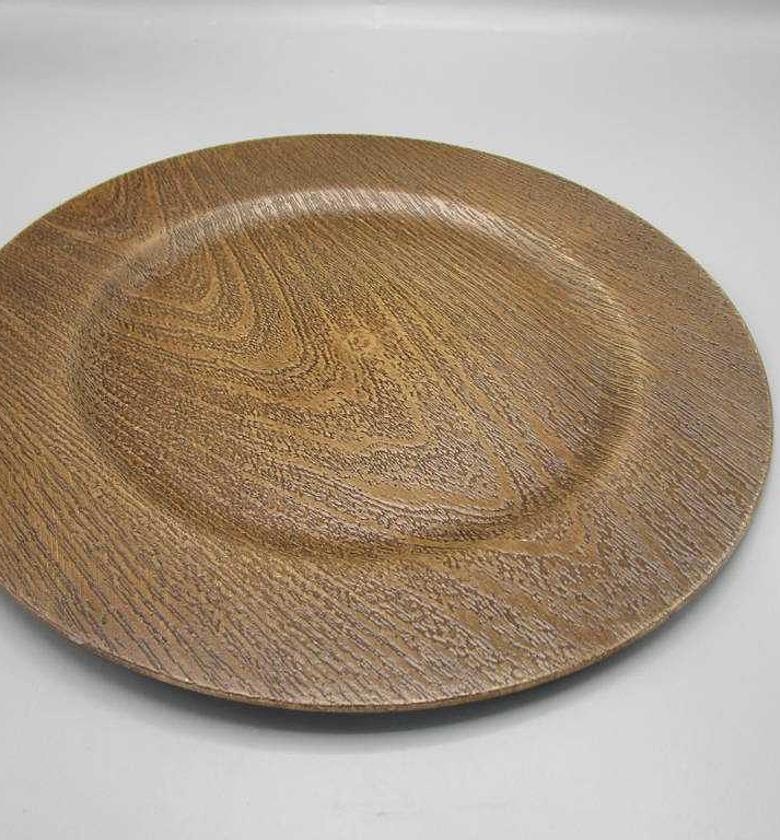 Plate with wooden finish 33cm image