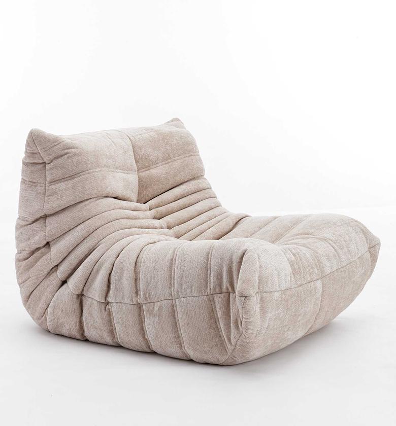 Pouf chenille relax beige image