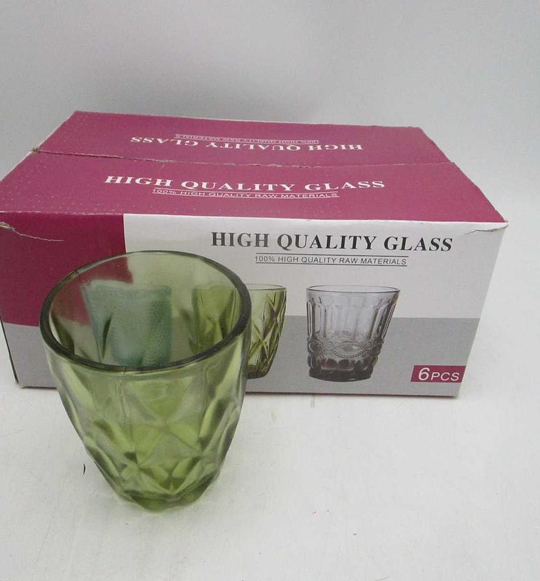 Glass cups green 250ml 8x10 image