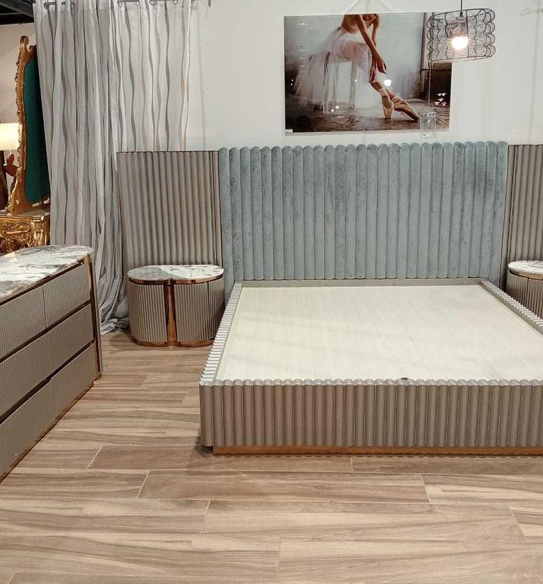 Bed 1800*2000+2ns+dresser+mirror mdf + image