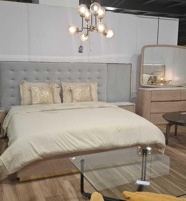 Bed 1800*2000+2ns+dresser+mirror - mdf image