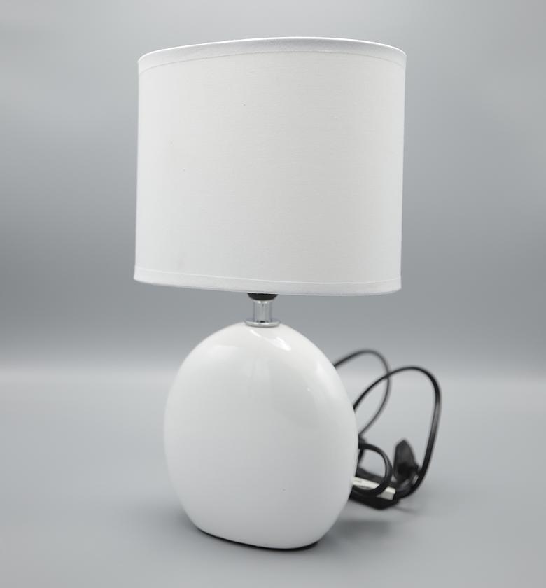 OVAL WHITE CERAMIC LAMP H image