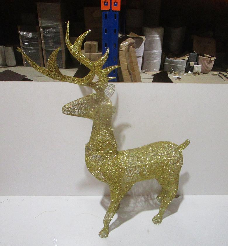 Xmas deco-deer metal gold image