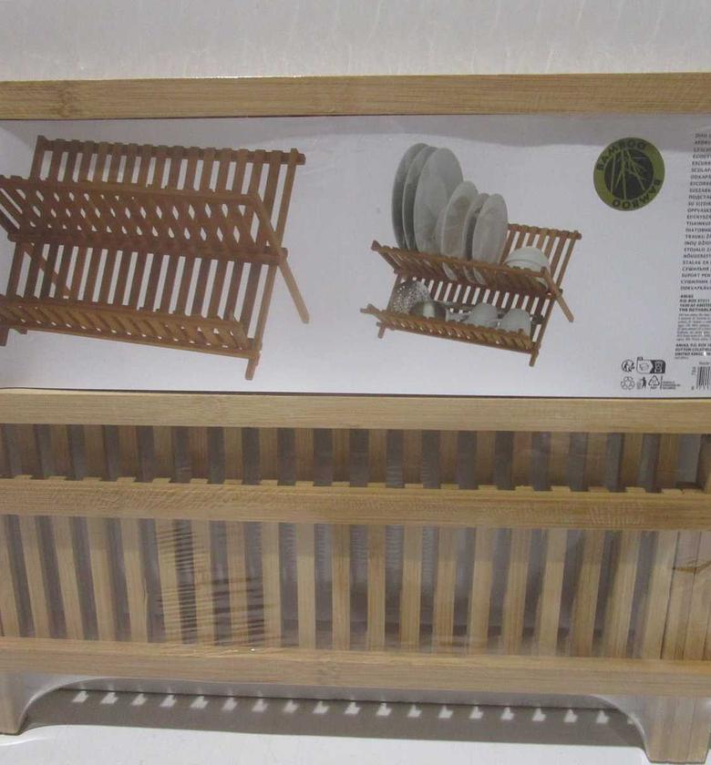 Dish rack bamboo foldable image