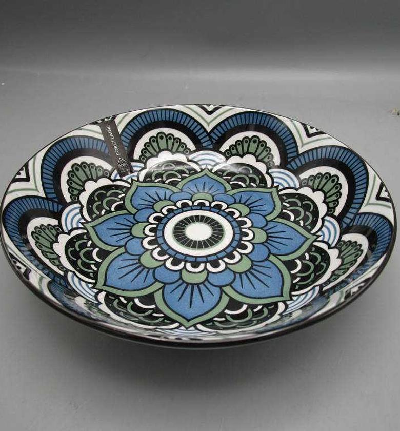 Plate mandala creuse bleu image