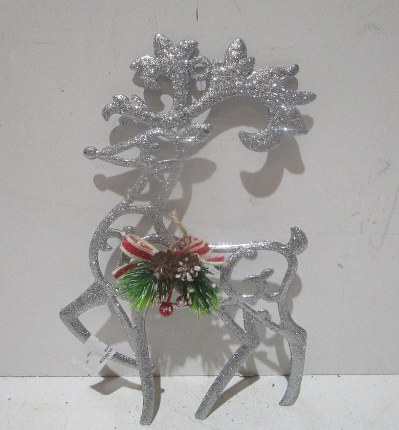 Xmas deco-deer plastic glitter image