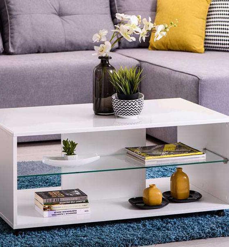 Coffee table melamine white image