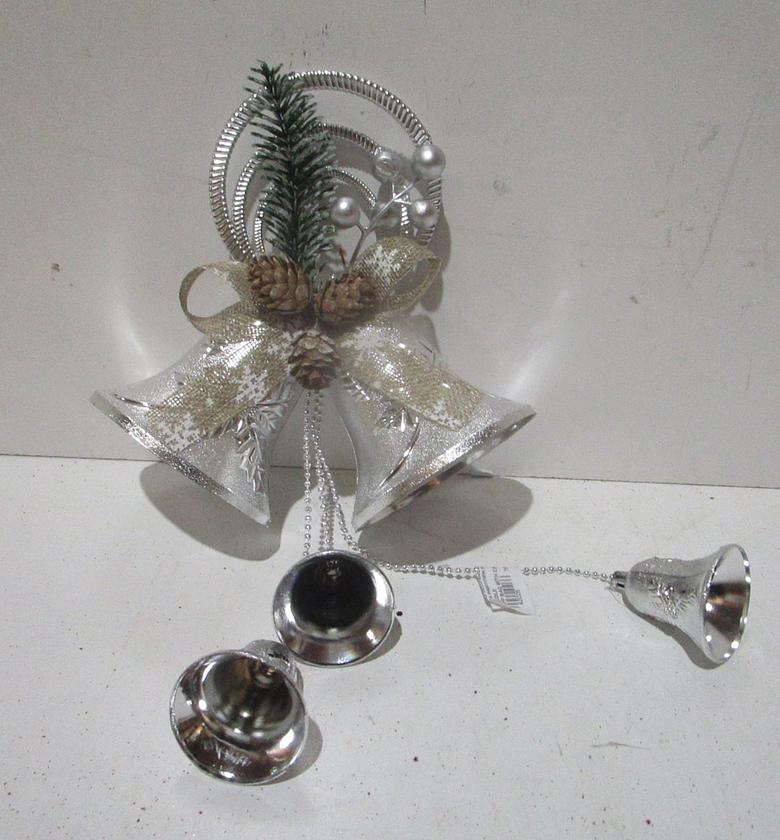 Xmas deco-bells with pinecorn,bowknot,pine image